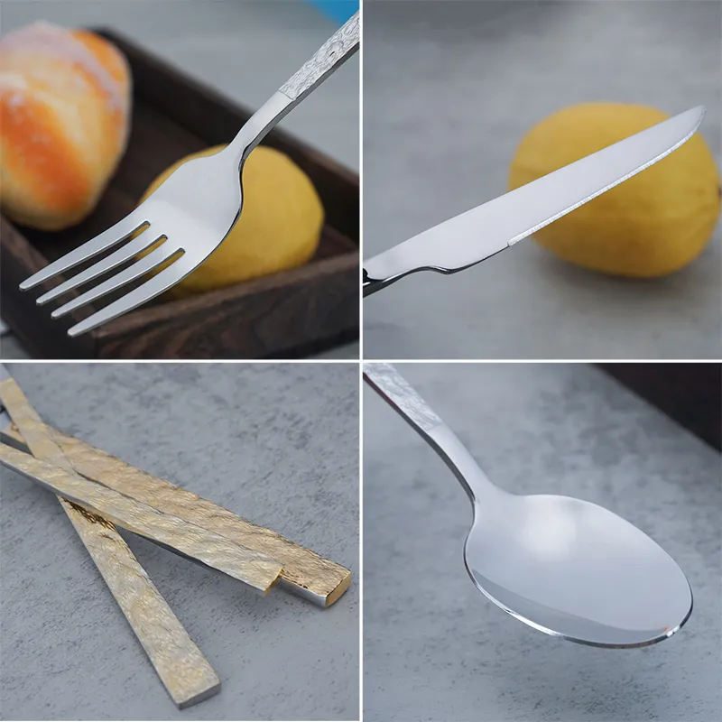 6-teiliger Satz luxuriöser vergoldeter Bestecksatz mit Hängekarte heißer Verkauf im mittleren Osten Asiens Markt