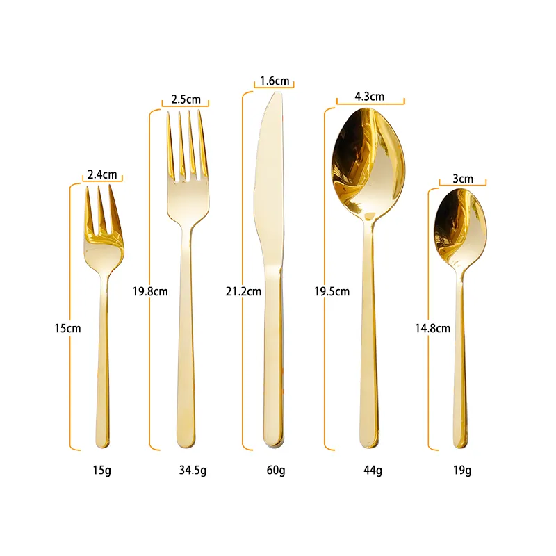 hot sale pvd beschichtung gold besteck set edelstahl besteck 24pcs oder 30pcs set wiederverwendbare löffel gabel messer