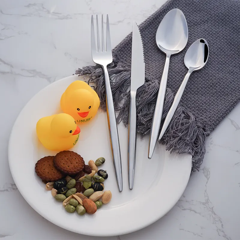 طقم أدوات مائدة من الفولاذ المقاوم للصدأ على الطراز البرتغالي طقم أدوات مائدة من الفولاذ المقاوم للصدأ 4 قطع/24 قطعة ملعقة شوكة سكين ملعقة صغيرة علبة هدايا