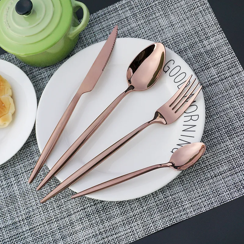 طقم أدوات مائدة من الفولاذ المقاوم للصدأ على الطراز البرتغالي طقم أدوات مائدة من الفولاذ المقاوم للصدأ 4 قطع/24 قطعة ملعقة شوكة سكين ملعقة صغيرة علبة هدايا