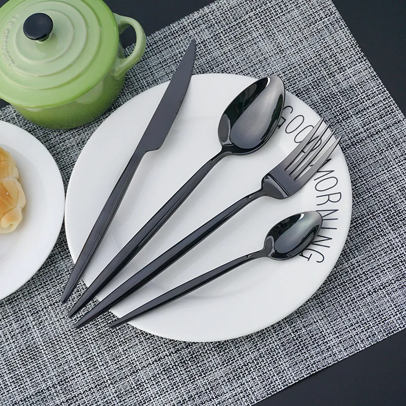 طقم أدوات مائدة من الفولاذ المقاوم للصدأ على الطراز البرتغالي طقم أدوات مائدة من الفولاذ المقاوم للصدأ 4 قطع/24 قطعة ملعقة شوكة سكين ملعقة صغيرة علبة هدايا