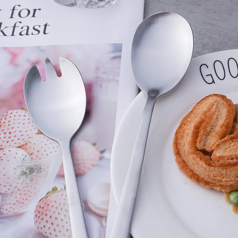 Fabrik Hersteller Edelstahl Buffet servieren Löffel Salat Löffel und Gabel für Hotel Restaurant