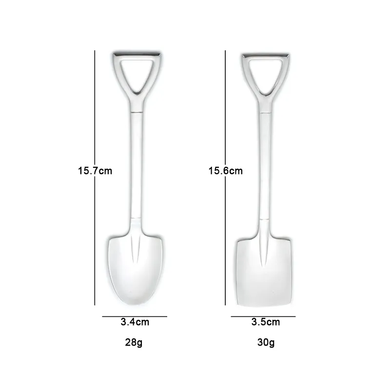 Restaurant Edelstahl kleine Schaufel geformt Schaufel Design Mini Kuchen Tee Kaffee Eis Dessertlöffel