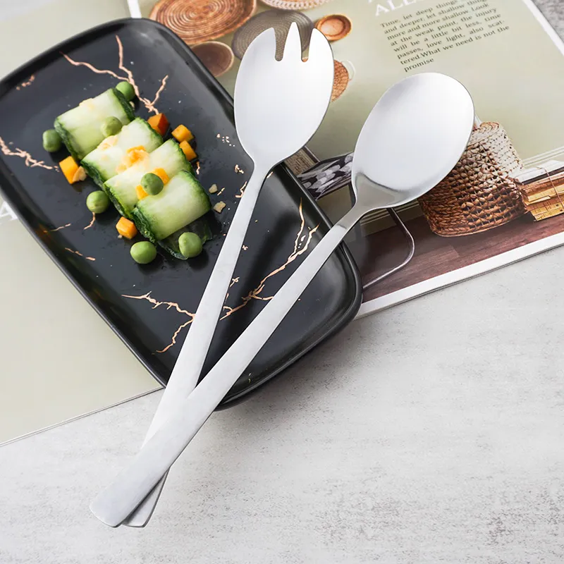 Fabrik Hersteller Edelstahl Buffet servieren Löffel Salat Löffel und Gabel für Hotel Restaurant