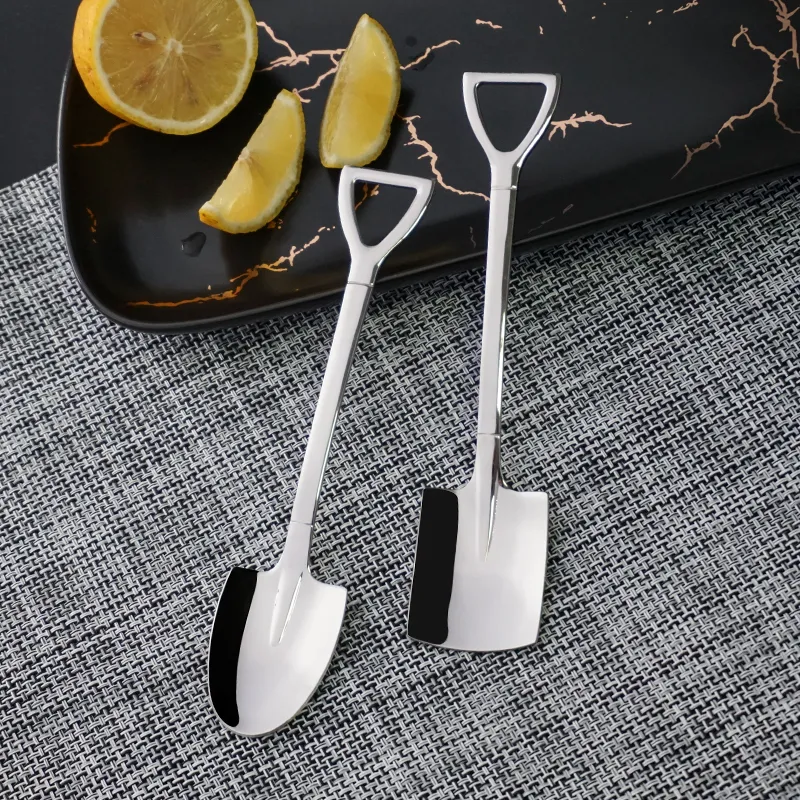 Restaurant Edelstahl kleine Schaufel geformt Schaufel Design Mini Kuchen Tee Kaffee Eis Dessertlöffel