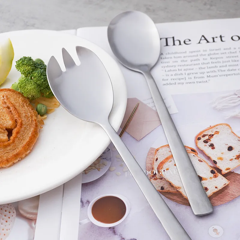 Fabrik Hersteller Edelstahl Buffet servieren Löffel Salat Löffel und Gabel für Hotel Restaurant