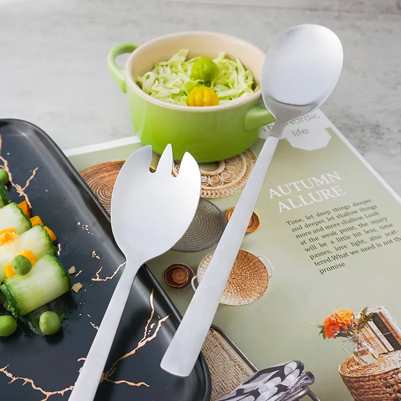 Fabrik Hersteller Edelstahl Buffet servieren Löffel Salat Löffel und Gabel für Hotel Restaurant