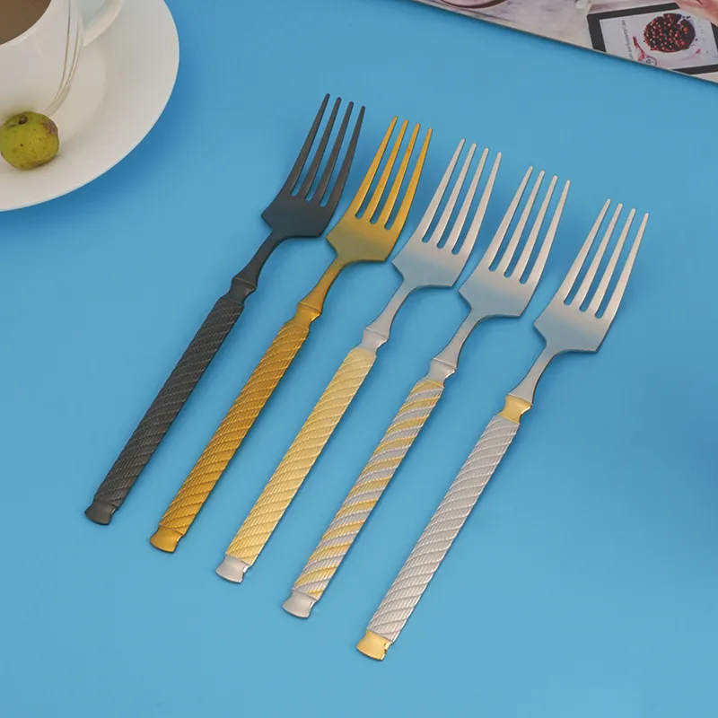 طقم أدوات مائدة من الفولاذ المقاوم للصدأ مطلي بالذهب pvd لطقم أدوات مائدة من الفولاذ المقاوم للصدأ منخفضة السعر وسريعة التسليم