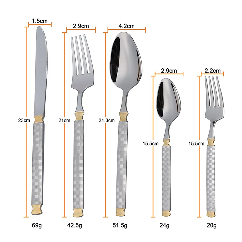 luxuriöses goldbesteck set spiegelpoliertes silberbesteck edelstahl löffel gabel abendessen messer westliches besteck set