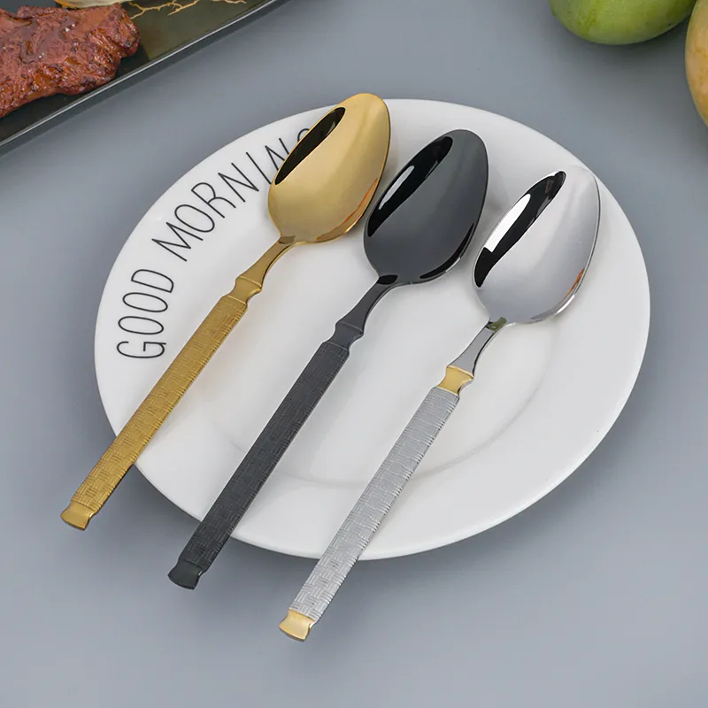luxuriöses goldbesteck set spiegelpoliertes silberbesteck edelstahl löffel gabel abendessen messer westliches besteck set
