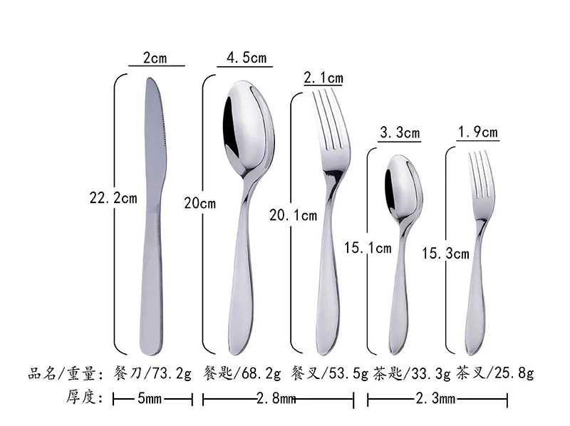 factory supplier cutlery set portable travel cutlery set stainless steel knife fork spoon flatware set