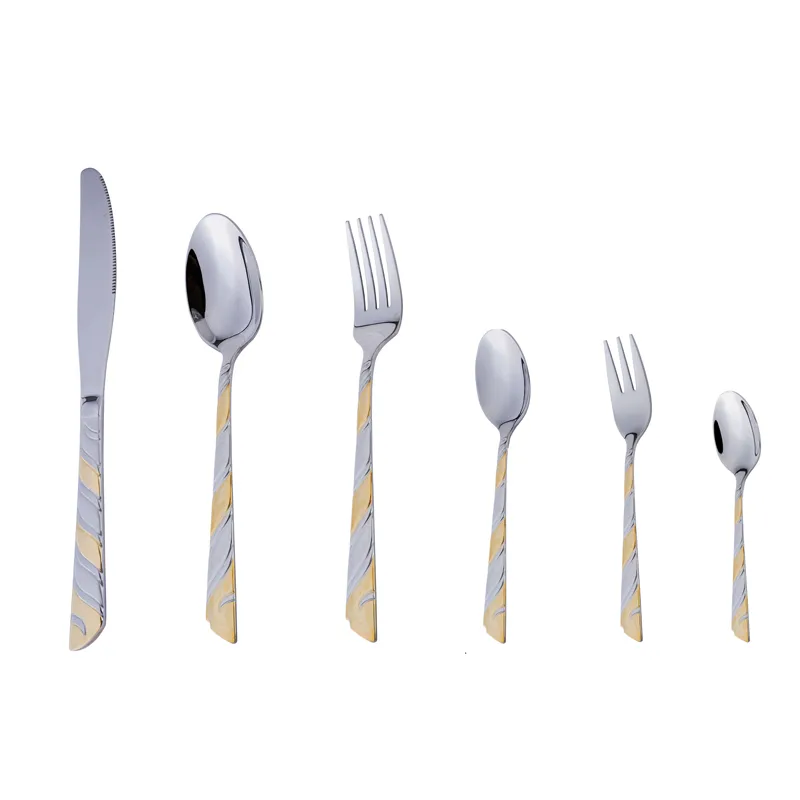 luxury cutlery set stainless steel wedding silverware flatware set wholesale steak knife spoon fork