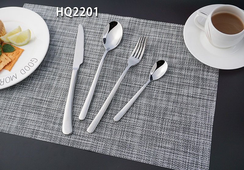 edelstahl löffel gabel messer set mit laser logo hochglanzpoliert haltbares besteck set