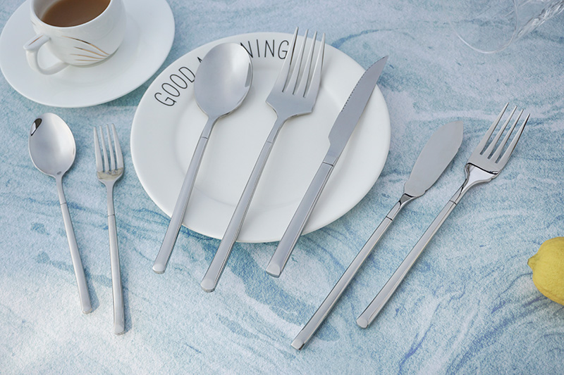 Bulk Gold Messer Gabel Löffel Besteck Set Edelstahl quadratischen Griff Besteck Set Silberwaren