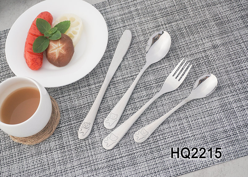 طقم أدوات مائدة أطفال كرتونية طقم أدوات مائدة أطفال لطيف من الفولاذ المقاوم للصدأ سكين دب لطيف طقم ملاعق شوكة دب للأطفال