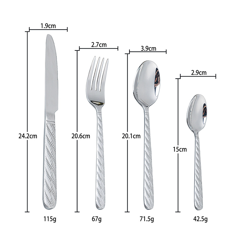 neues design edelstahlbesteck besteck set, wave line griff couverts messer gabel löffel besteck set