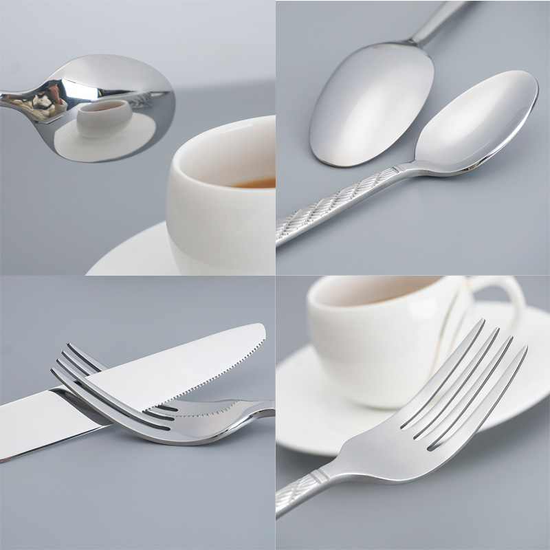neues design edelstahlbesteck besteck set, wave line griff couverts messer gabel löffel besteck set