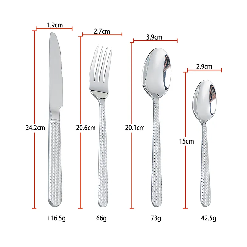 طقم أدوات مائدة زفاف مصقول كالمرآة الفاخر طقم أدوات مائدة زفاف ممتازة سكين شوكة ملعقة 4 قطع مع علبة هدايا