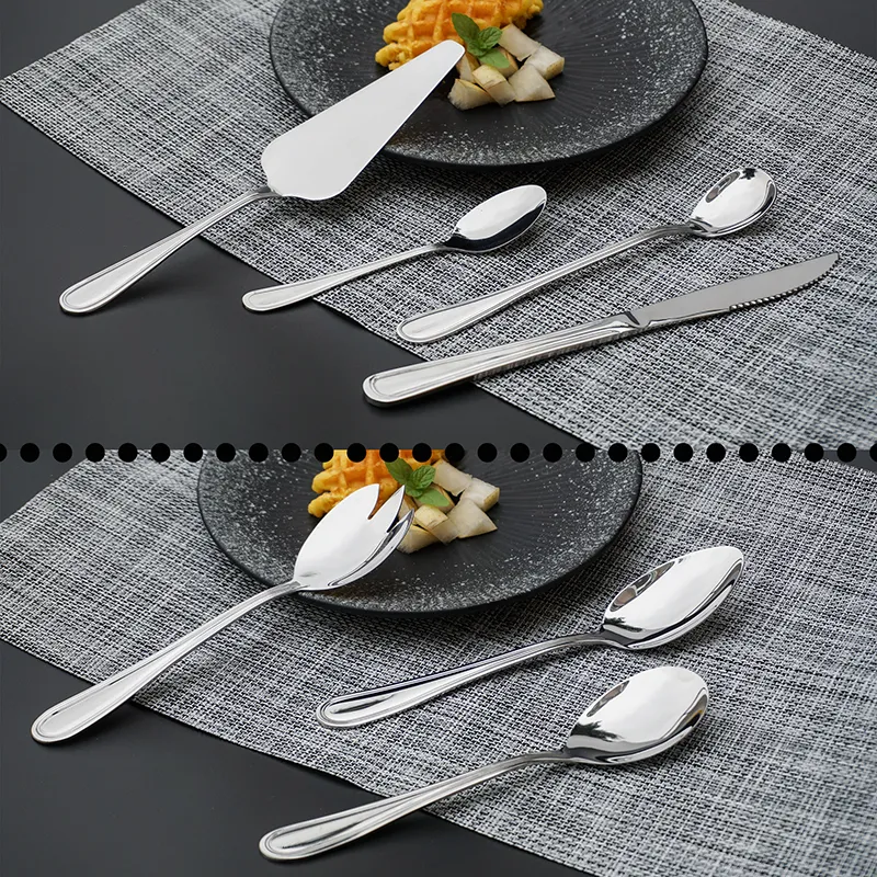 low moq mirror finishing stainless steel serving set high quality dishwasher safe multifunctional serving set