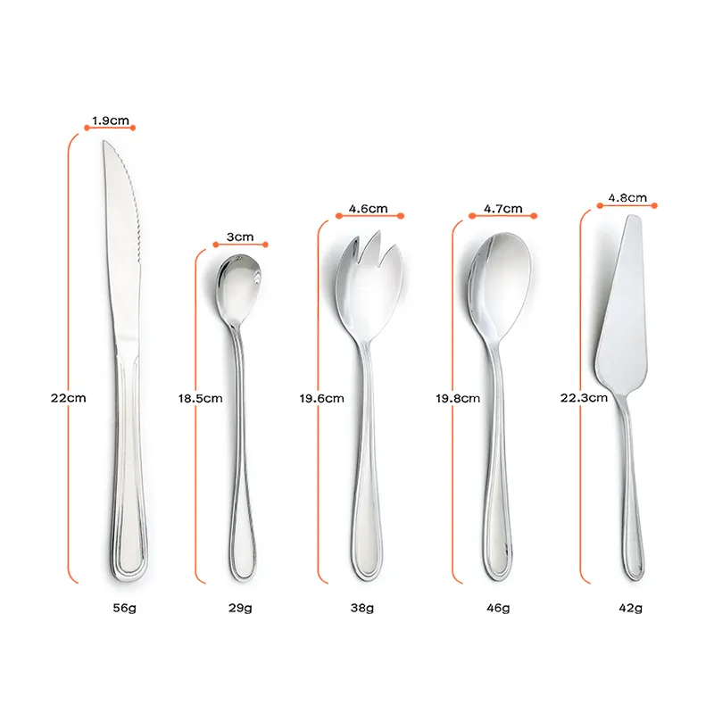 low moq mirror finishing stainless steel serving set high quality dishwasher safe multifunctional serving set