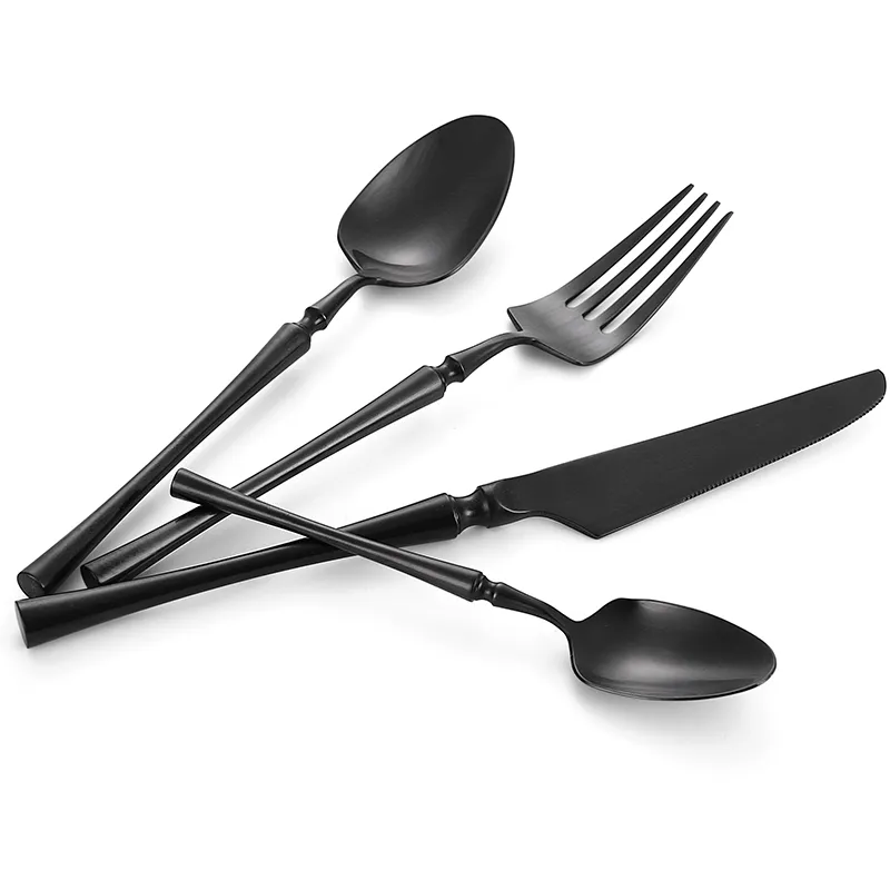 wholesale royal wedding colorful plated dinnerware personalized stainless steel cutlery set knife fork spoon teaspoon