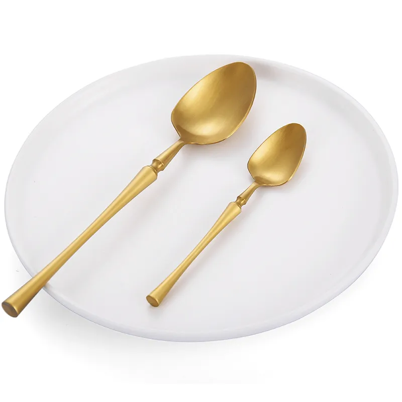 stainless steel gold cutlery custom modern luxury wedding knife spoon fork teaspoon stainless steel flatware