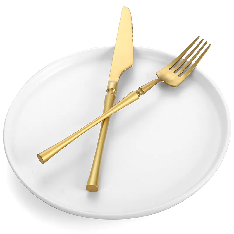 stainless steel gold cutlery custom modern luxury wedding knife spoon fork teaspoon stainless steel flatware