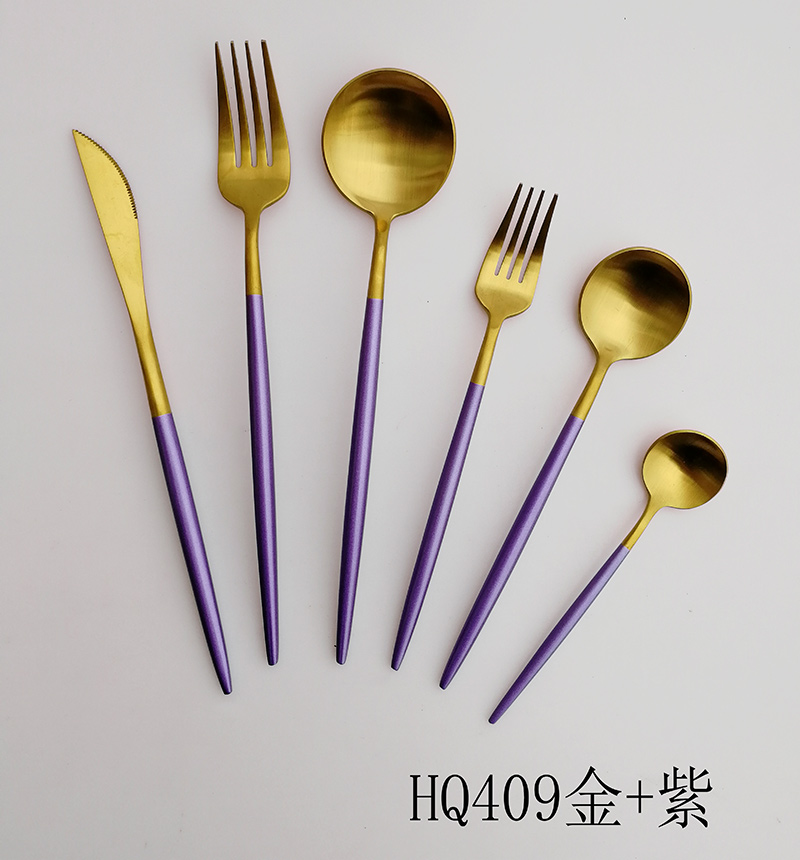 stainless steel cutlery wedding restaurant dinnerware plated flatware set spoon fork and knife