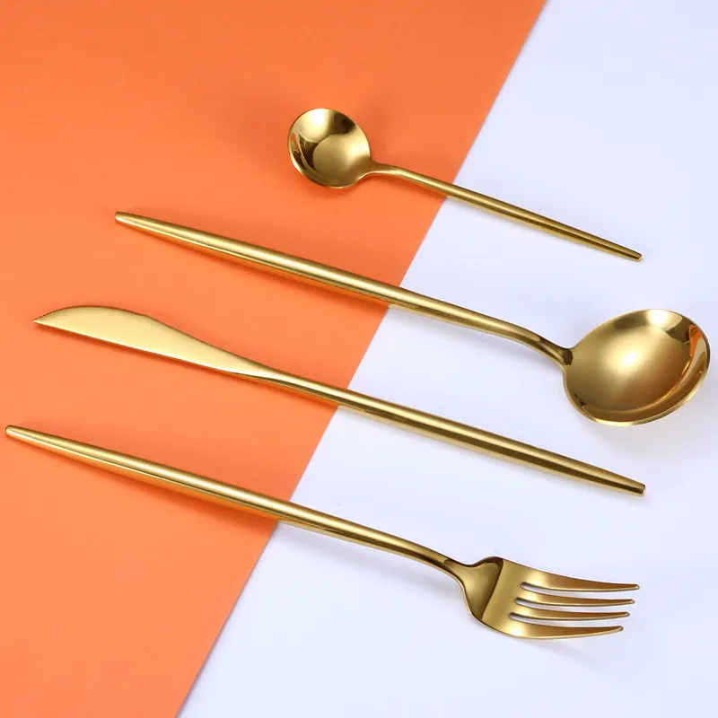 portugal style stainless steel cutlery set for wedding party hot sale in japan and korea market spoon fork knife