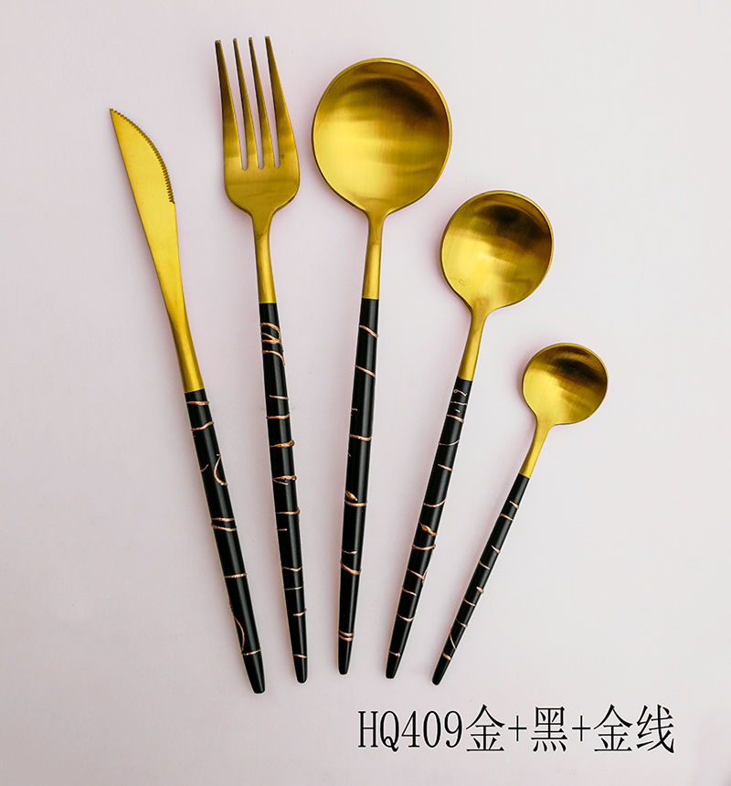 stainless steel cutlery wedding restaurant dinnerware plated flatware set spoon fork and knife