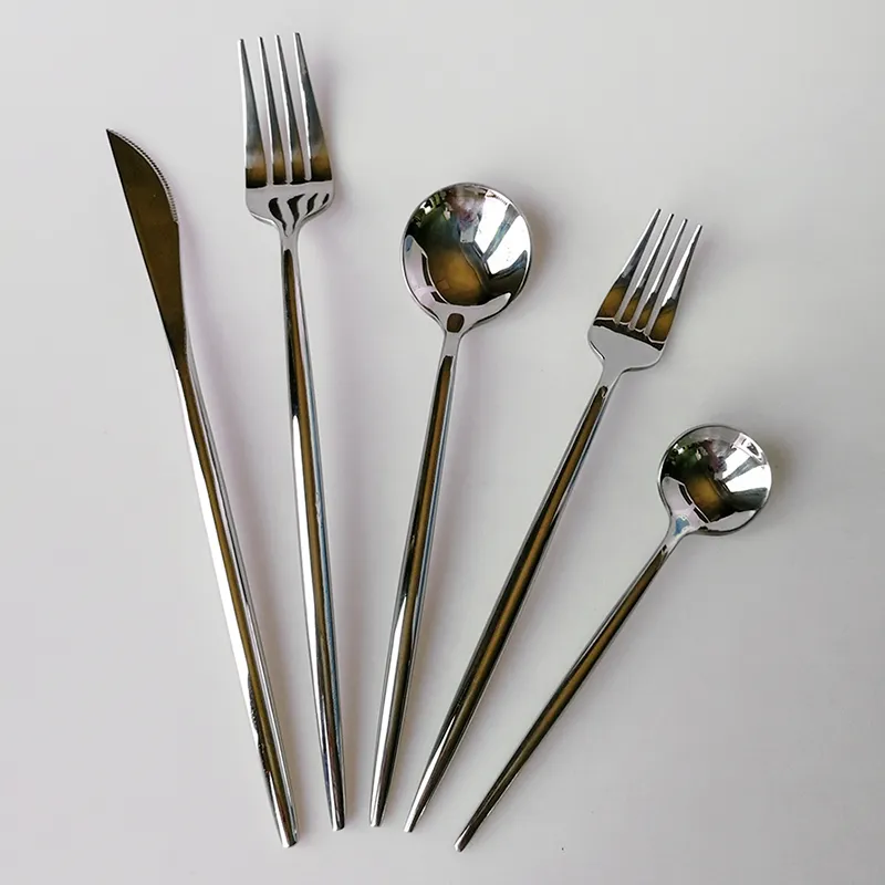 benutzerdefinierte Besteck 18/0 Edelstahl Bulk Camping hohe Qualität Besteck Set Löffel Gabel Messer Teelöffel Set