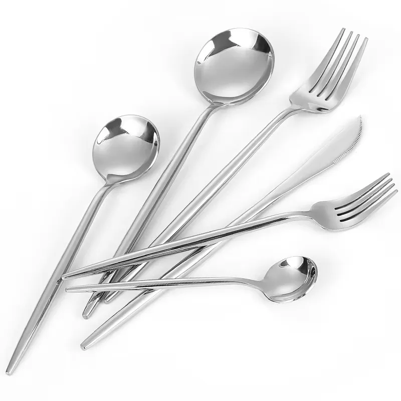 benutzerdefinierte Besteck 18/0 Edelstahl Bulk Camping hohe Qualität Besteck Set Löffel Gabel Messer Teelöffel Set