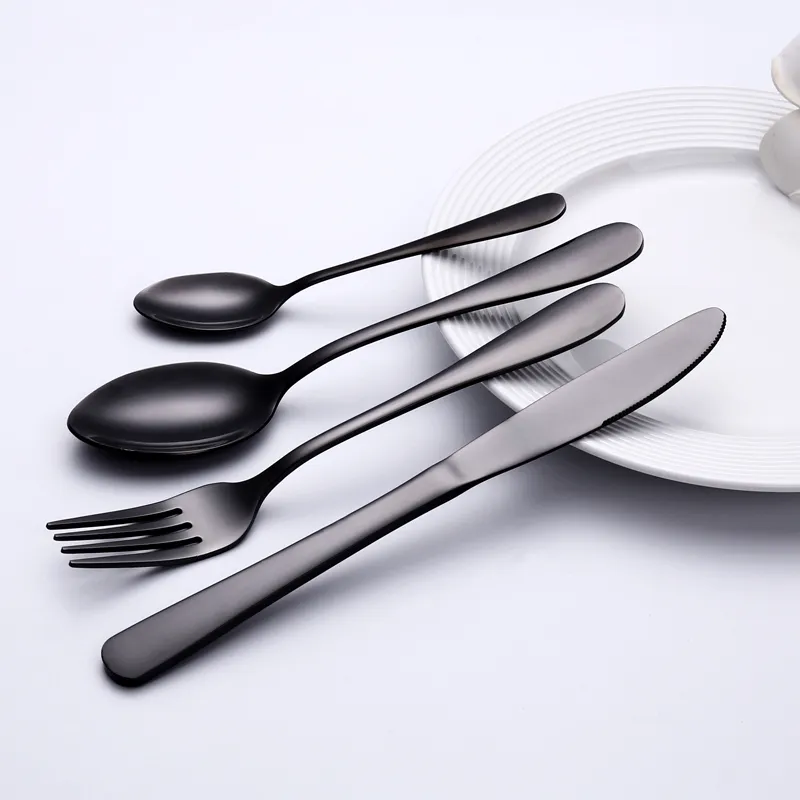 wholesale restaurant hotel cutlery silverware stainless steel flatware set for wedding with gift box set