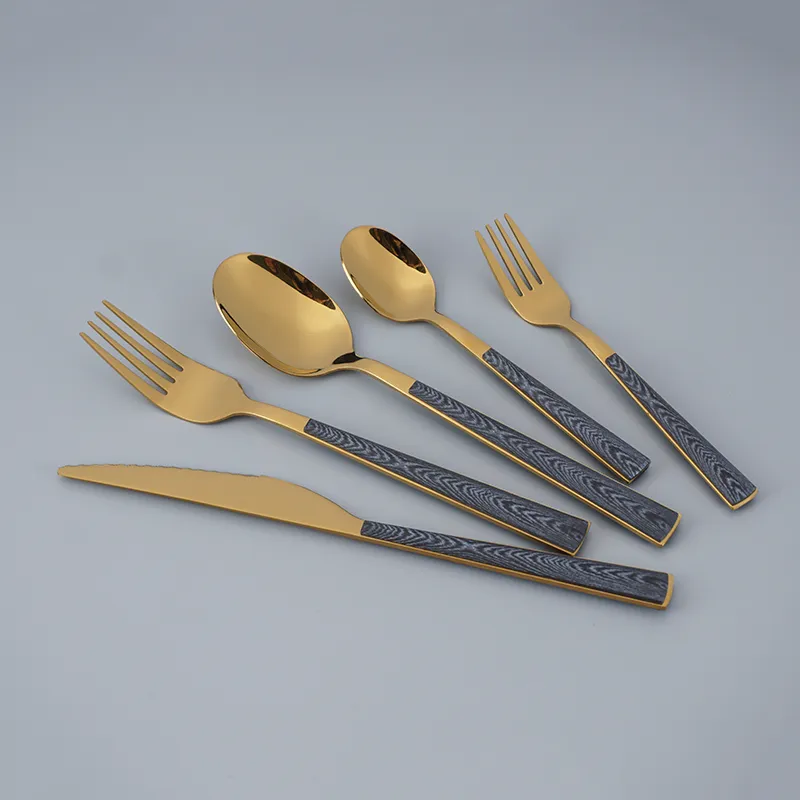 marmorl kunststoffgriff besteck set edelstahl restaurant küche wiederverwendbar edelstahlbesteck set