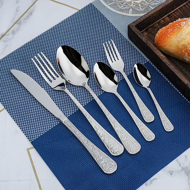 royal style edelstahlbesteck set laser logo graviert löffel gabel messer