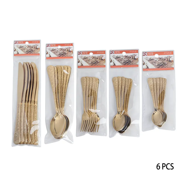 gold cutlery stainless steel set knife fork spoon silverware cutlery set gold flatware knife fork spoon for hotel