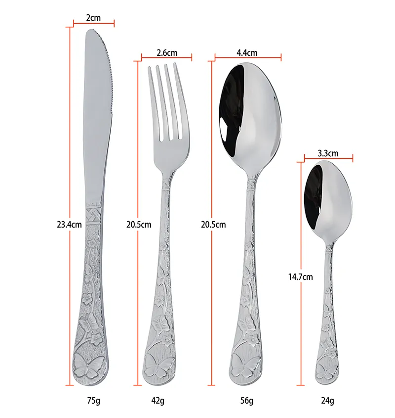طقم أدوات مائدة رائع للنحت طقم أدوات مائدة من الفولاذ المقاوم للصدأ بتصميم ممتاز للحفلات أدوات مائدة عالية الجودة