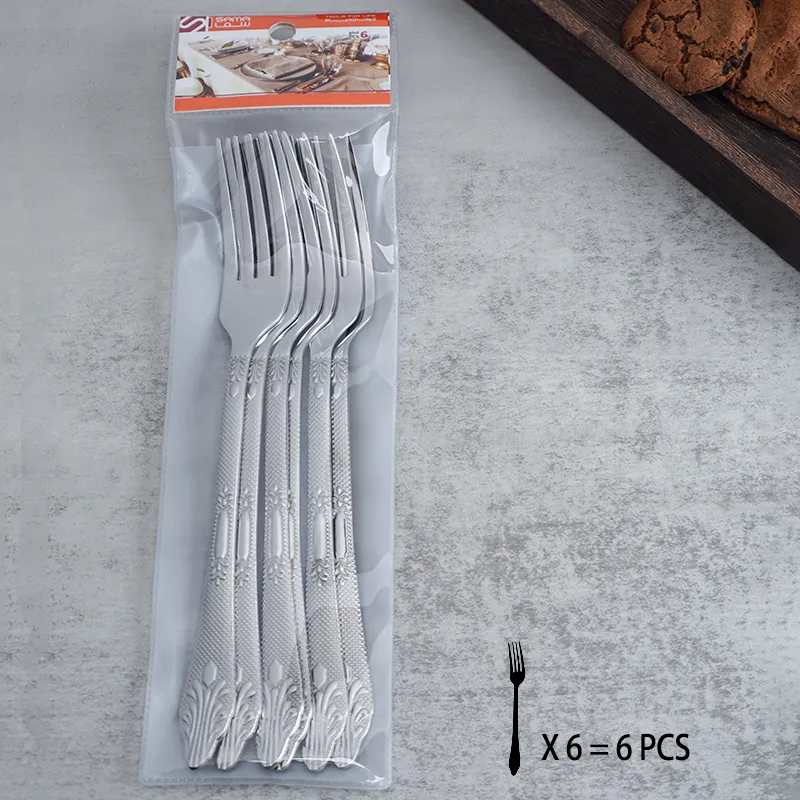 طقم أدوات مائدة فضية فاخرة عالية الجودة قابلة لإعادة الاستخدام من الفولاذ المقاوم للصدأ من الفولاذ المقاوم للصدأ